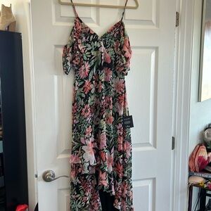 Lulu’s high-low floral off the shoulder dress
